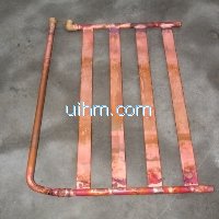 induction brass soldering copper pipes and plate